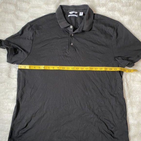 Calvin Klein Men's Black 100% Cotton Collared Short Sleeve T-Shirt Size XLarge - Picture 2 of 7